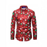 Mens Casual 3D Print Christmas Shirt