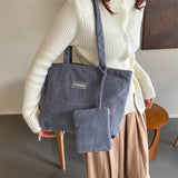 Canvas Ins Style Niche Large Capacity Handbag For Women