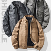 3D стерео американская ретро хип-хоп куртка из искусственной кожи с воротником-поло