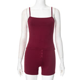 Sleeveless Backless Sexy Suspender Shorts Suit