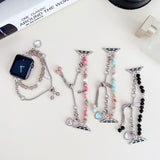 Laser Colorful Love Painted Bead Necklace Shoushan Stone Girls Bracelet Watch Strap