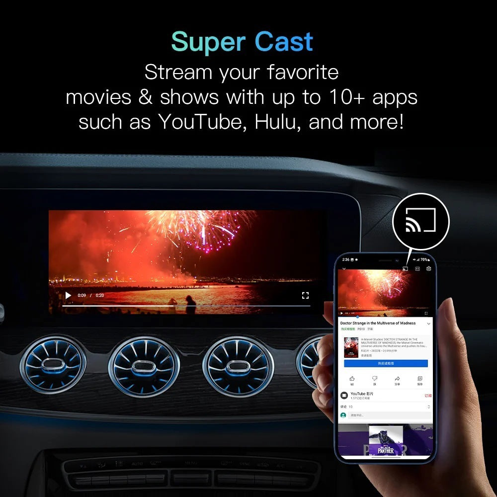 Original Car Wired To Wireless CarPlay Android Auto Video YouTube With USB-HDMI Port Original Car Wired To Wireless CarPlay Android Auto Video YouTube With USB-HDMI Port