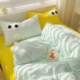 Big Eyes Four-piece Bedding Set Sanding Duvet Cover Bedding Suit