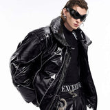 Men's Winter Reflective Line Bread Coat Thickened