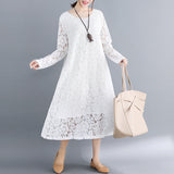 New Plus Size Women's Clothing Plump Girls Slimming Lace Dress