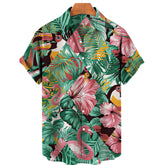 Men's Hawaiian Shirt with 3D Digital Printed Rainforest Animals Print