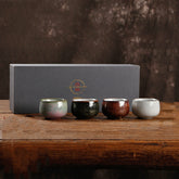 Five Famous Kiln Tea Cups Of Rough Pottery