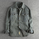 Washed Vintage Denim Shirt for Men