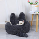 Winter Kennel For Pets, Long Round Plush Nest, Cat Nest, Warm Pet Supplies, Dog Bed, Pet Cushion