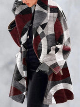 Women's Wool Fashion Lapel Print Jacket