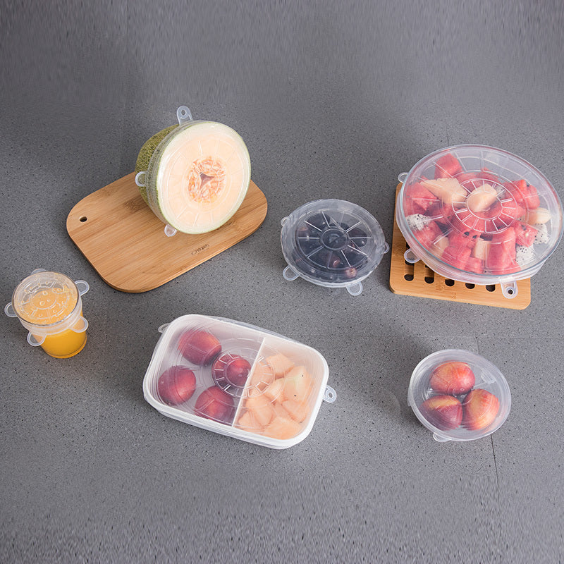 6Pcs Food Silicone Cover Fresh-keeping Dish Stretchy Lid Cap Reusable Wrap Organization Storage Tool Kitchen Accessories 6PCS Silicone Stretch Lids 6Pcs Food Silicone Cover Fresh-keeping Dish Stretchy Lid Cap Reusable Wrap Organization Storage Tool Kitchen Accessories 6PCS Silicone Stretch Lids