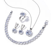 Geometric Round Earrings Ring Bracelet Necklace Ornament Suit