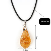 Natural Citrine Cluster Pendant Irregular Raw Stone Necklace
