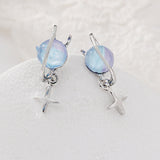 Planet Falling Blue Dream Earrings Metal