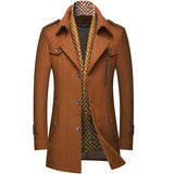 Thickened men's wool trench coat
