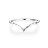 S925 Sterling Silver Light Luxury Japanese And Korean Style All-match V-shaped Female Ring