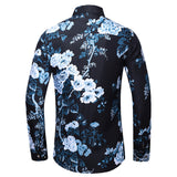 Осенняя рубашка с длинным рукавом в китайском стиле с принтом