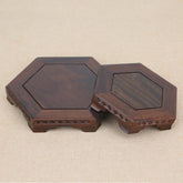 Red Wood Carving Craft Base Ebony