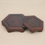 Red Wood Carving Craft Base Ebony