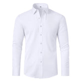 Men's Full Elastic Force Long Sleeve No Iron Shirt