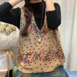 Retro Easy Matching Knitted Sleeveless Vest Fashion Classic Top