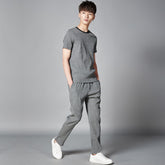 Spring And Summer New Men's Casual Suit Short-sleeved T-shirt Trousers Two-piece Solid Color Sports And Leisure Suit