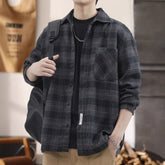 Мужская свободная куртка-рубашка с длинными рукавами на осень и зиму, универсальный топ с защитой от пятен