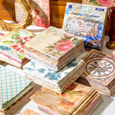 100 Pcs Vintage Pattern DIY Scrapbooking Decorative Paper