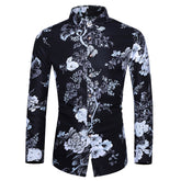 Autumn Chinese Style Print Long Sleeve Shirt