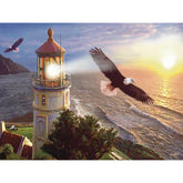 Diy Mosaic Art Seaside Lighthouse Needlework Diamond Painting
