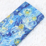 Plain Digital Cotton Fabric Van Gogh Wind Halo Printing Handmade DIY Clothing