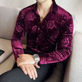 Fashionable Men's Plus Size Gold Velvet Clothing