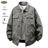 3D стерео американская ретро хип-хоп куртка из искусственной кожи с воротником-поло