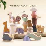 Building Blocks Animal Stacking Balance Wood Educational Toys