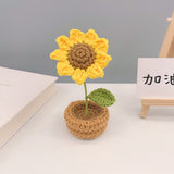 Hand Knitting Diy Mini Potted Crochet Wool Bouquet Material Package