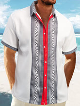 Printed Button Down Short Sleeve Shirts For Men