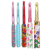 Knitting Tool Soft Ceramic Crochet Hook Aluminum Oxide Gold Leaf Handle