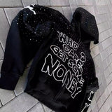 Толстовка с капюшоном в европейском и американском стиле High Street Dark Style с принтом букв
