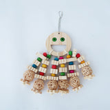 Parrot Toy Bird Supplies Cartoon Wooded Bite Big String Slotted Building Blocks Molar Embedded Beads Treasure Hunting Toys