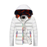 Teenagers' plain down jacket with detachable collar