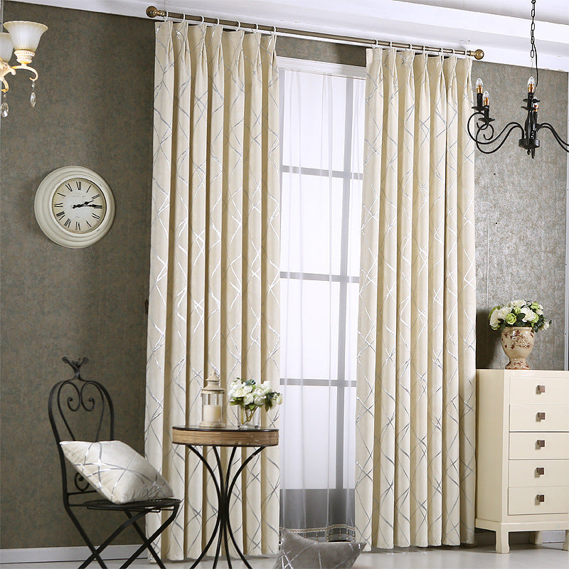Solid Color Simple Modern Light Luxury Living Room Chenille Blackout Curtains Solid Color Simple Modern Light Luxury Living Room Chenille Blackout Curtains