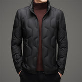 Winter thin down jacket with stand-up collar