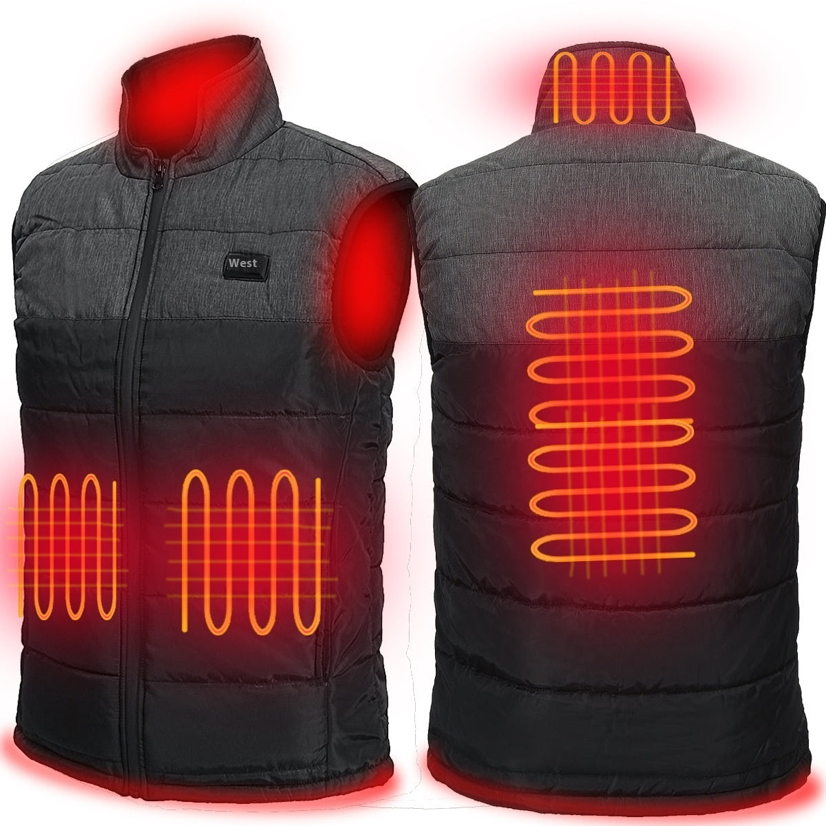 Men's Casual Vest Charging Heating USB Interface Intelligent Constant Temperature Men's Casual Vest Charging Heating USB Interface Intelligent Constant Temperature