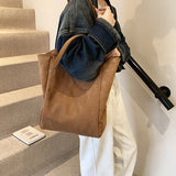 Retro Large Capacity All-match Shoulder Underarm Bag Matte Leather Tote Bag