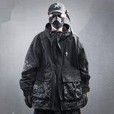 Мужская куртка с капюшоном и большим карманом, струйная печать