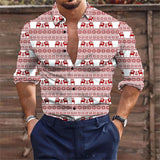 Молодежная рубашка с лацканами, повседневная, с длинным рукавом, цифровая печать