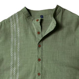 Men's Henry Shirt Printed Long Sleeve T-Shirt