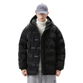 New Men's Korean Style Warm Mid-Length Hooded Jacket