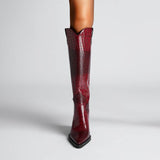 Retro Pointed Stone Pattern Thick Heel Simple Pointed High Heel Shoes