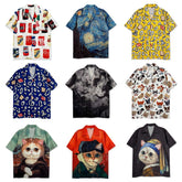 Рубашка в винтажном стиле с рисунком в стиле ретро